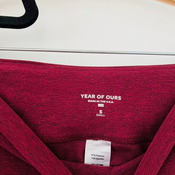 Year of Ours, Burgundy Marl Sports Bra & Legging Set (Small leggings, Medium bra - Picture 3 of 6